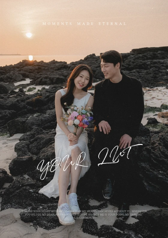 제주 웨딩스냅 해변 노을